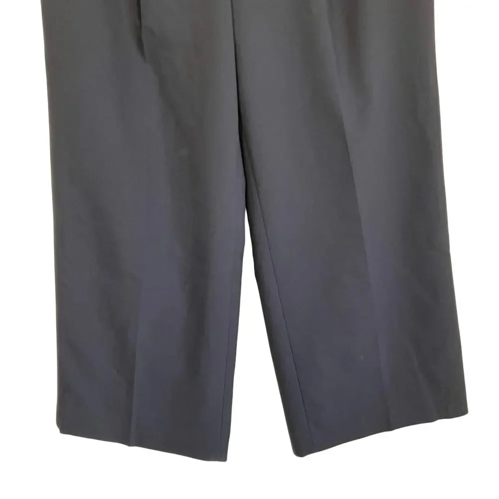Abercrombie & Fitch Sz 31/12 Short Black Pleated Wide Leg Trouser Pants Classic